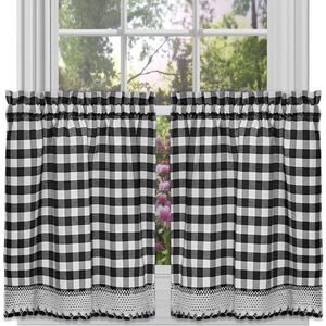 Sweet Home Collection Kitchen Window Curtain Panel Treatment, 36" Tier,